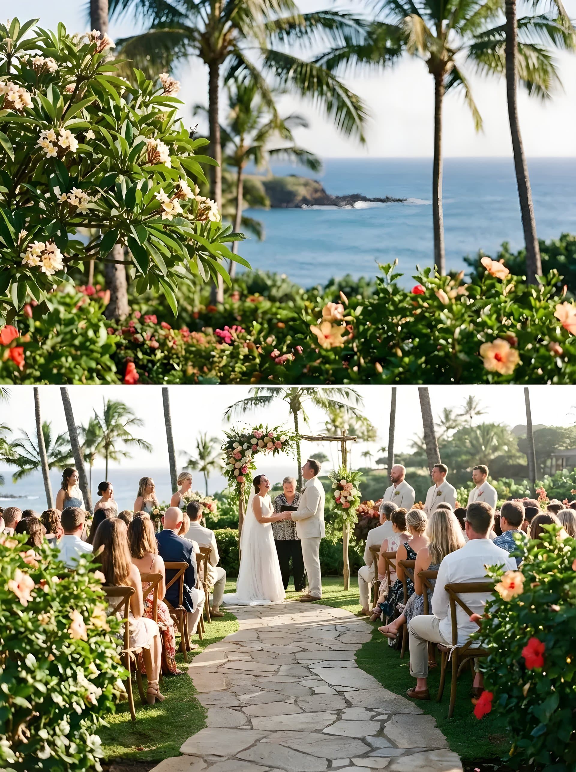 Aerial view of Kapalua Bay crescent beach