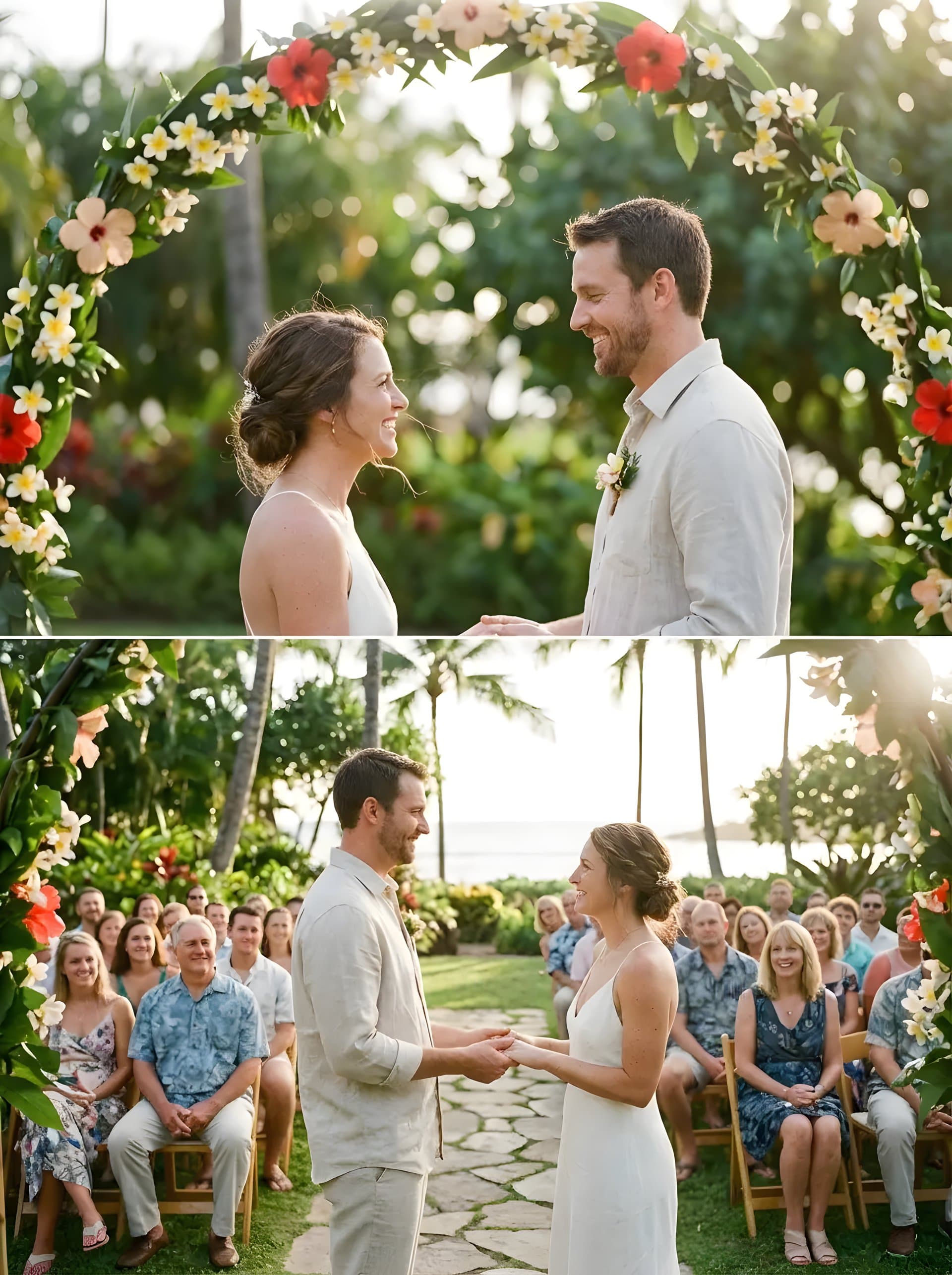 Garden ceremony overlooking Kapalua Bay